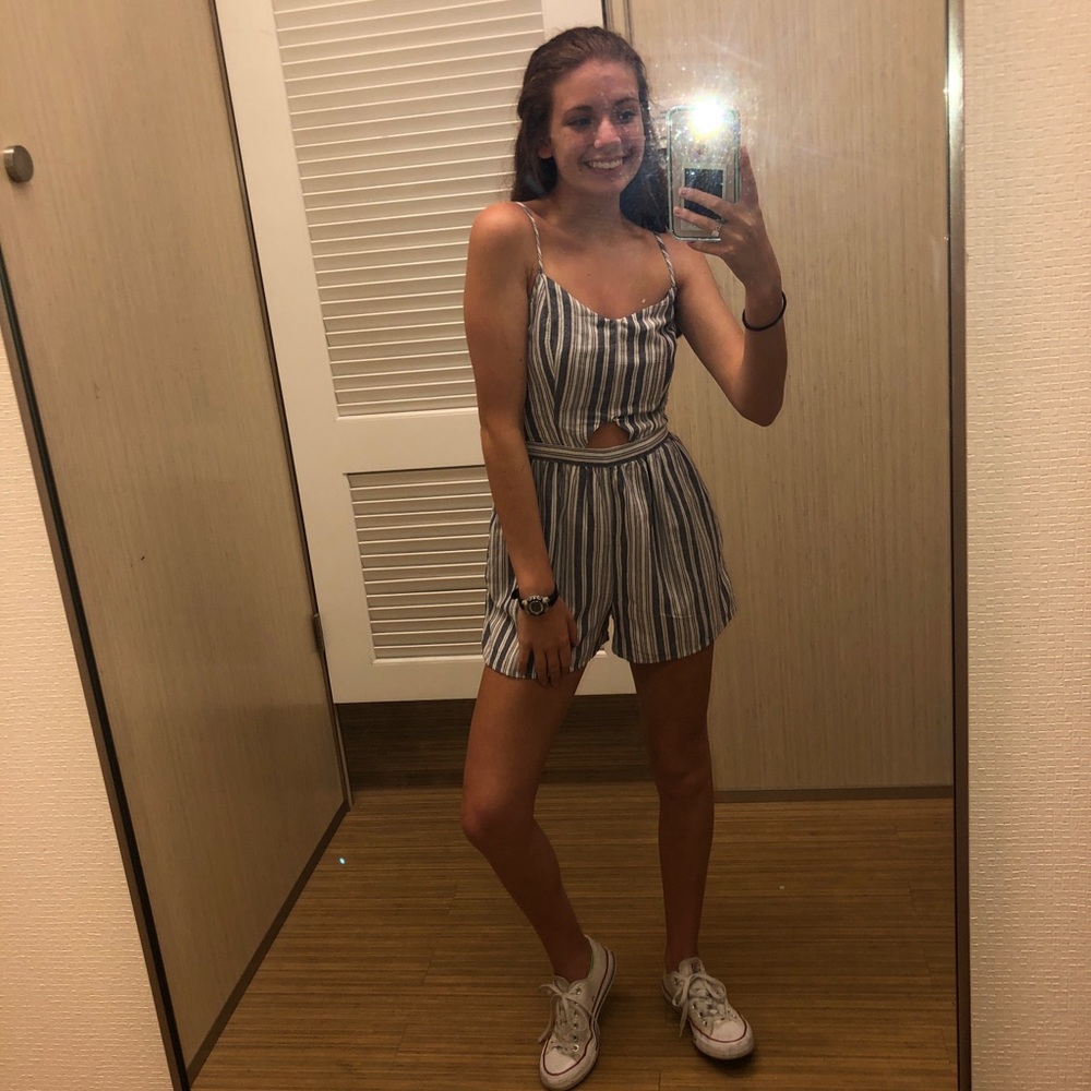 Super cute striped romper